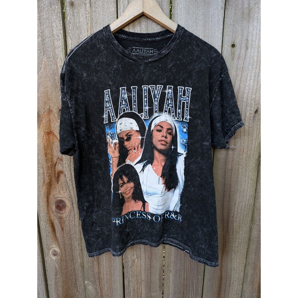 Aaliyah T Shirt Rap Tee Medium Short Sleeve Black Princess of R & B